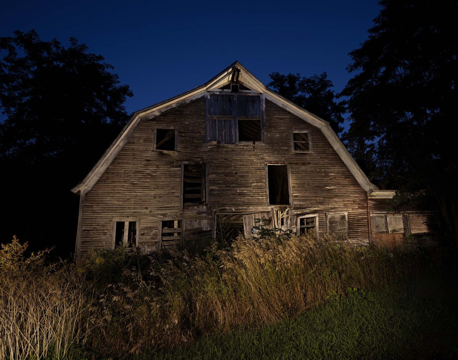 Night Photography, Light painting, Old Barn